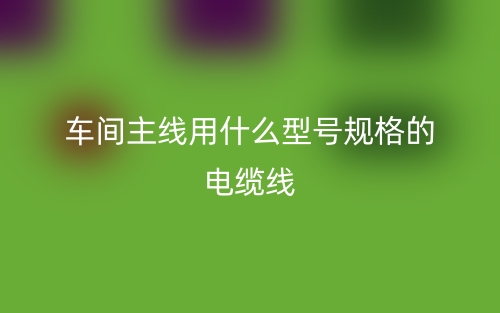 车间主线用什么型号规格的电缆线？(图1)